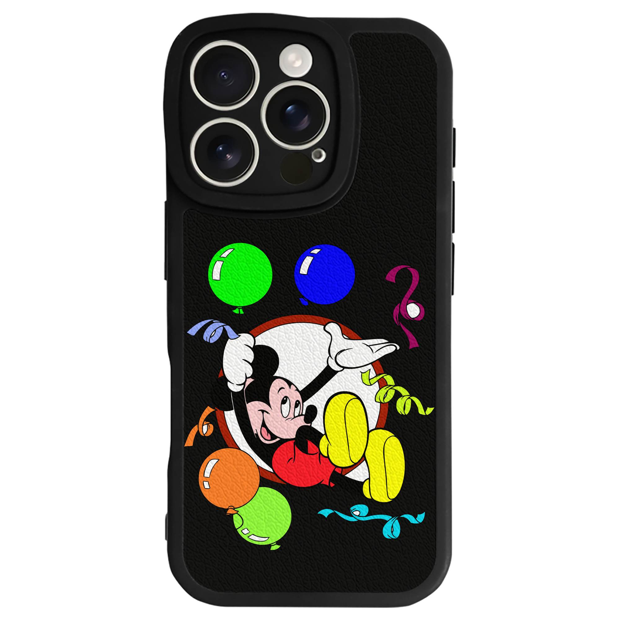 （画像用） ミッキーマウス Mickey Mouse 【iPhone 16シリーズ対応】シリコンスマホケース（レザー調） 材質：シリコン